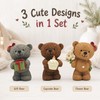 MeritMode Teddy Bear Ornaments Set, 2.8”H Resin Figures, Cute Home