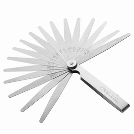 Gasea 17 Blades Stainless Steel Feeler Gauge Measuring Tool, 0.02-1.00mm Measuring Range for Measuring Gap Width and Thickness