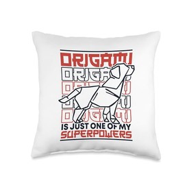 Best Easy Origami Crane Paper Gifts For Beginners Just One of My Superpowers Paper Crane Folding Owl Origami Throw Pillow, 16x16, Multicolor