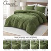Chezmoi Collection Logan Olive Green Comforter Set King Size 3-Piece