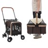 2-Layers Pet Stroller for 2 Cats/Dogs,Foldable Lightweight 77lbs Capacity Carrier,