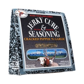Hi Mountain Jerky Seasoning and Cure Kit | CRACKED PEPPER 'N GARLIC BLEND | Beef Jerky Seasoning | Perfect for Beef, Venison, Elk, & Deer | Seasons up to 15 lbs. of Meat (1 Box)