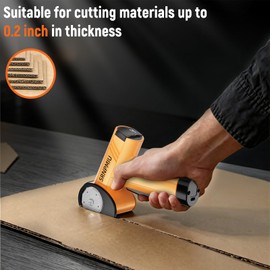 Electric Cardboard Box Cutter, Rechargeable Cordless Electric Scissors with LED Display, 2 Blade, Safety Lock and LED Light, Suitable for Thin Cardboard Carton Carpet Leather Fabric and Paper