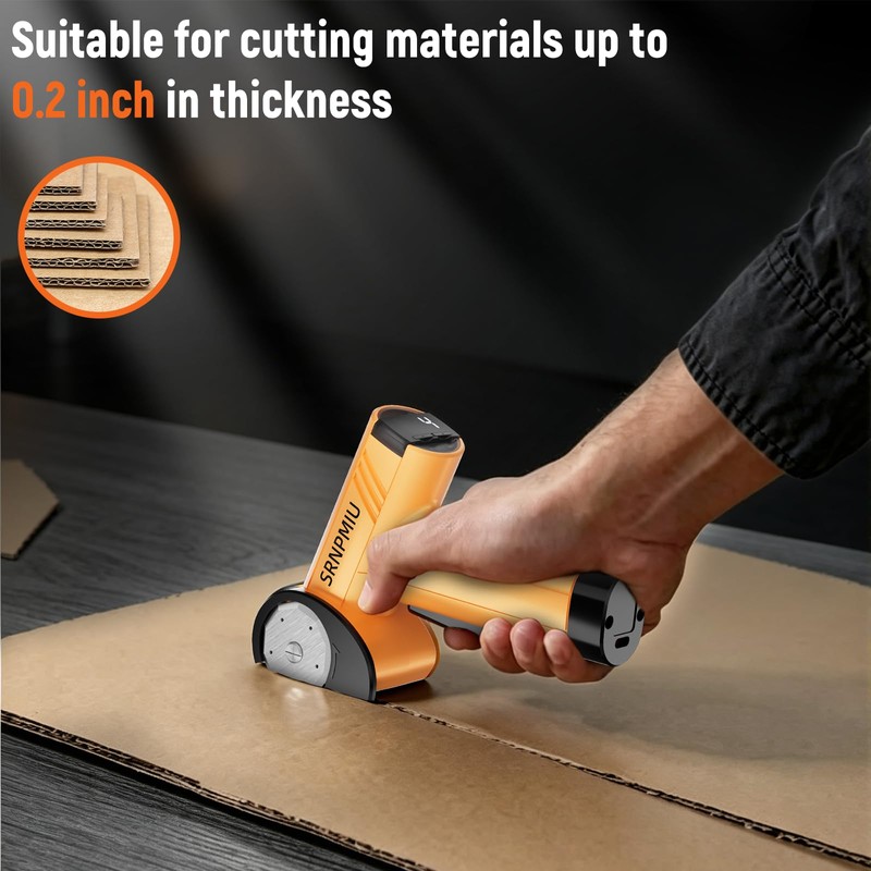 Electric Cardboard Box Cutter, Rechargeable Cordless Electric Scissors with LED