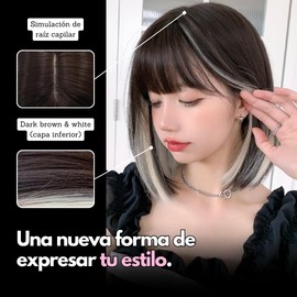 GAIBMAX - Pelucas para mujer cabello natural cabello corto, Pelucas Bob Cortas para Mujer, peluca corte Bob con fleco, pelucas sintéticas de fibra de alta calidad (Lisa-BP)