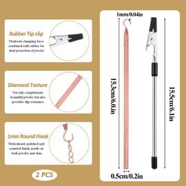 TIESOME 2PCS Bracelet Helper to Put on Yourself, Bracelet Wearing Aid Hook and Clips Metal Bracelet Assistance Tool Jewelry Fastening Tools for Necklace, Watch Clasps, Zippers, Crafts