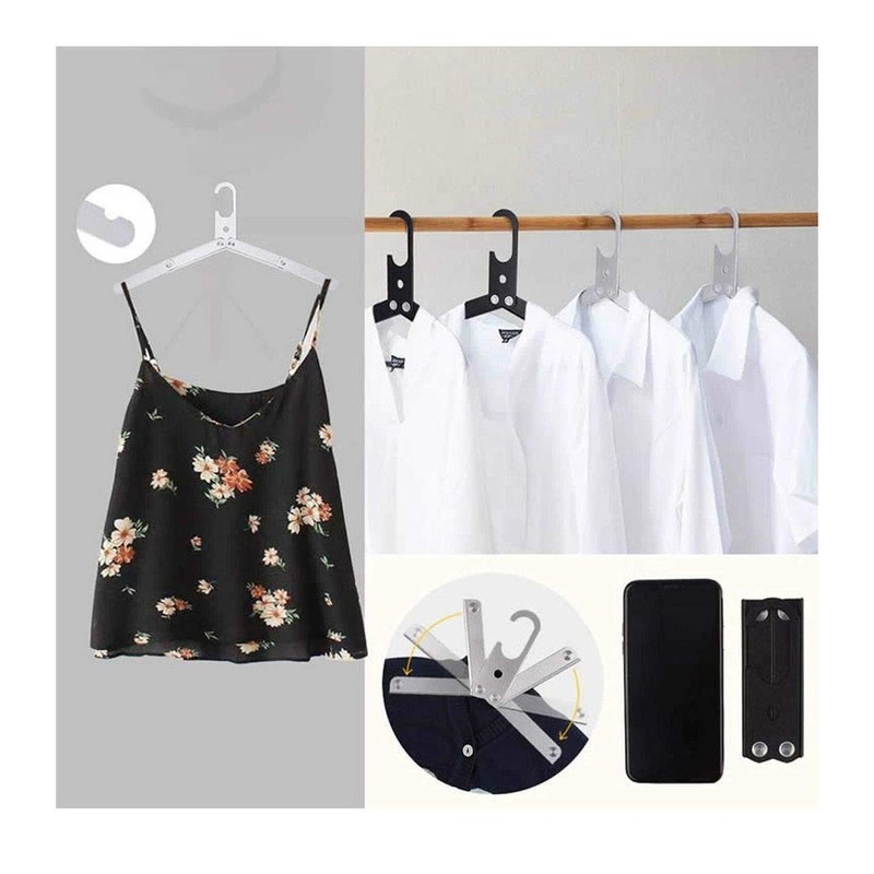 Goods Land GD-ORIHAN-2SET-BK-BK Folding Hanger, Foldable, Stylish, For Travel, Aluminum,