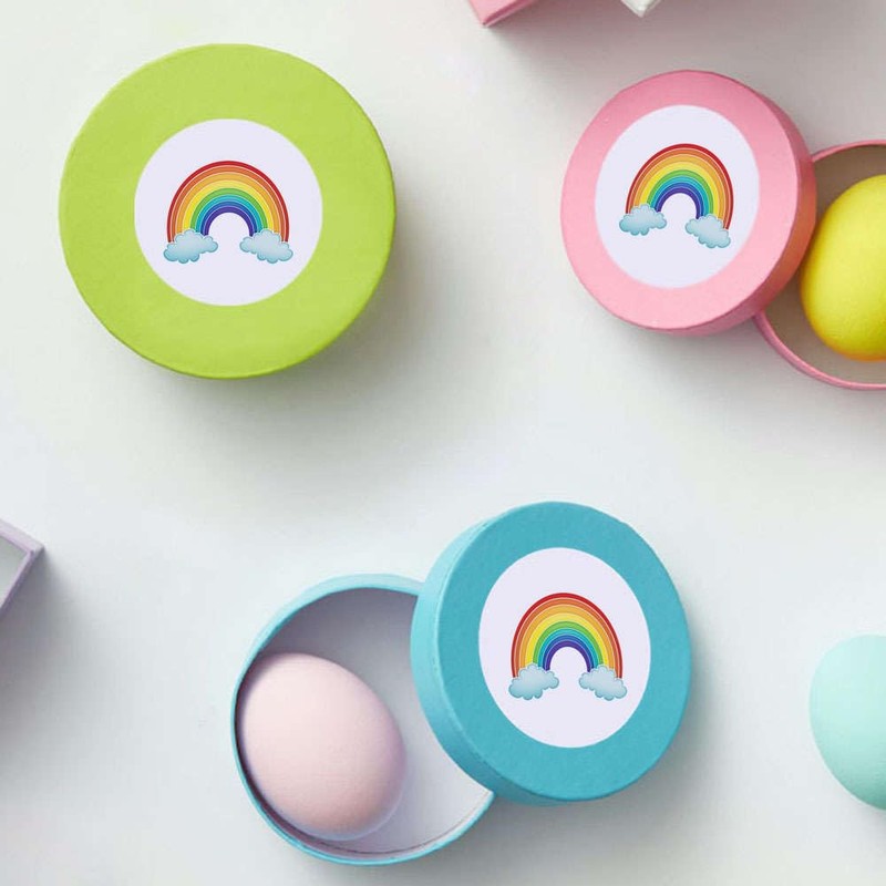 24 x 40mm Round 'Cute Rainbow' Stickers (SK00070073)