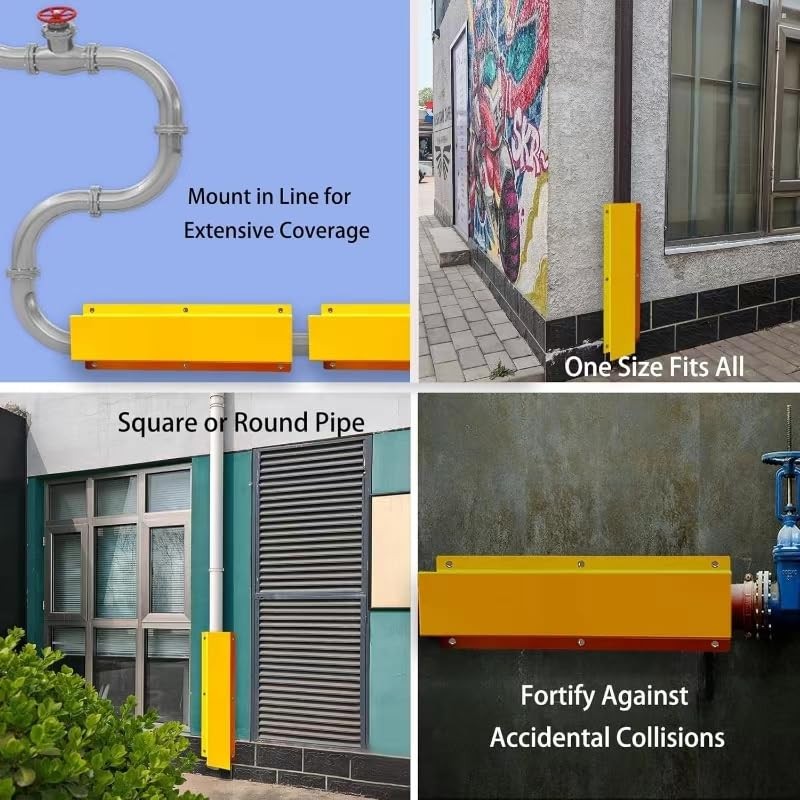 Pipe and Downspout Protector, Carbon Steel Guard Device, 48"H x