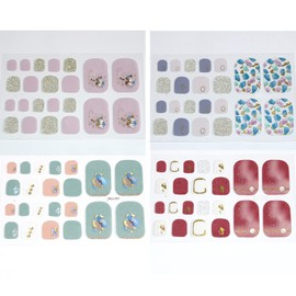 ZHEJIA Nail Seals for Feet, Set of 4, 3D 3D Sensation, Nail Stickers, No Damage, Nail Accessories, Women's, Popular, Cute, Popular, Fashionable