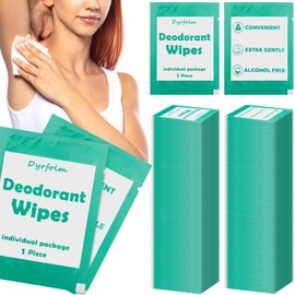 Dyrfolm 200 Pcs Underarm Deodorant Wipes,Travel Deodorant Wipes,Individually Wrapped Antiperspirant Wipes,Sweat Body Wipes for Women Men Adults Sports Travel Essentials (Green)