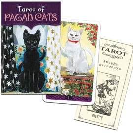 Tarot Cards, Mini Size, Divination Telling, 78 Cards, Miniature, Tarot of Pagan, Cats, Japanese Booklet "Pocket Manual", Tarot Cards