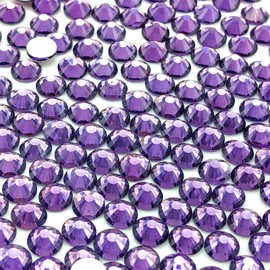 Professional 1440pcs SS16 Lotus Purple Flat Back Rhinestones - Multi-Purpose Glue Fix Diamantes for Wedding Decor, Nail Design, DIY Crafts (3.8-4mm)