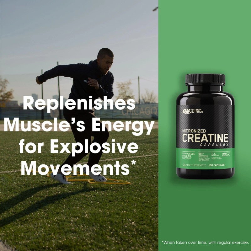 Optimum Nutrition Creatine 2500, 2.5g Monohydrate Muscle Strength, 100 Capsules