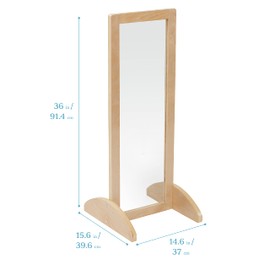 ECR4Kids Junior Single-Sided Bi-Directional Mirror, 36in, Kids Furniture, Natural