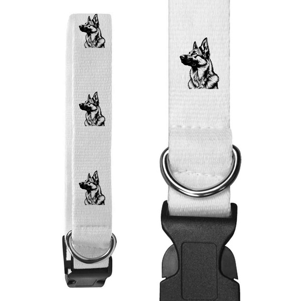 Large 'German Shepherd Side View' Dog Collar (PR00060384)