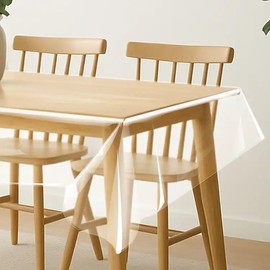 Transparent Table Film, Washable Transparent Tablecloth, PVC Tablecloth Transparent Film Table 0.13 mm Thick, Waterproof, Greaseproof Table Protector Film (180 x 140 cm)