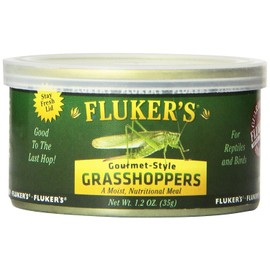 Fluker's Gourmet Canned Food for Reptiles, Fish, Birds and Small Animals, Grass Hoppers 1.2 oz