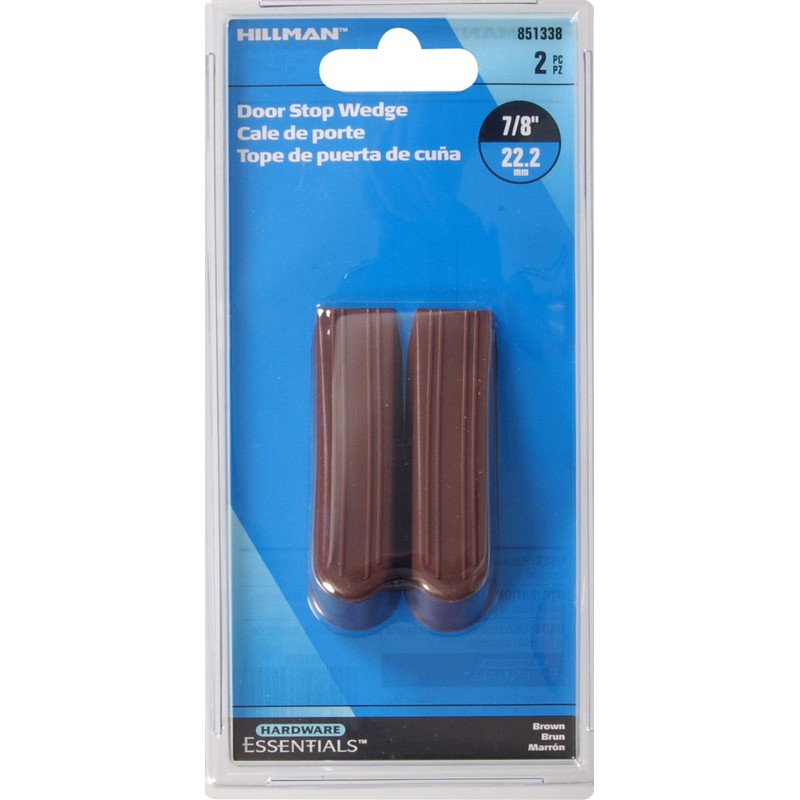 Hardware Essentials 851338 Floor Door Stops Wedges Brown 3" -
