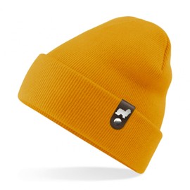 siviwonder Bolonka Zwetna Hat Patch Leather Walking Beanie Knitted Hat Warm Men Women Dog, Mustard