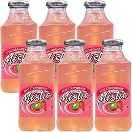 Mistic Kiwi Strawberry Drink, 16oz Glass Bottle (Pack of 6, Total of 96 Fl Oz)
