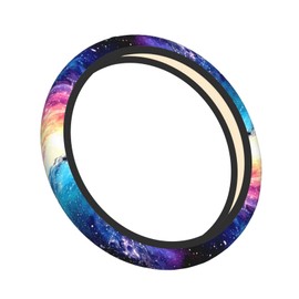 Galaxy Purple Blue Neoprene Steering Wheel Cover for Men Women Anti-Slip Elastic Steering Wheel Protective Cover 15in Universal Car Accessories Fit Cars, SUVs, Auto