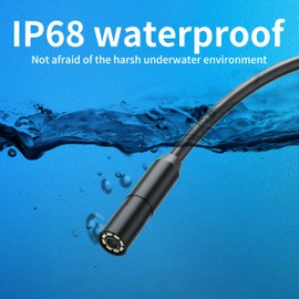 Endoscope Inspection Camera,Picache 1920P Type-C Borescope Endoscope Camera with Light,Snake Camera with 8 LED Light,7.9mm IP68 Waterproof Probe for iOS and Android(16.4FT/5M,No WiFi Needed)