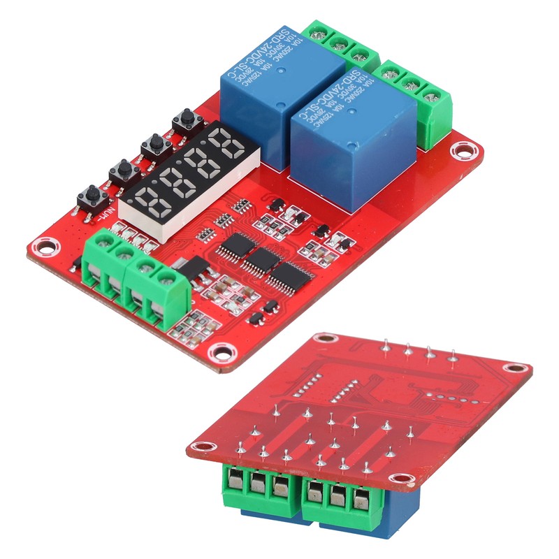 Time Delay Relay Multi Functional 2-Channel Self Lock Cycle Timing