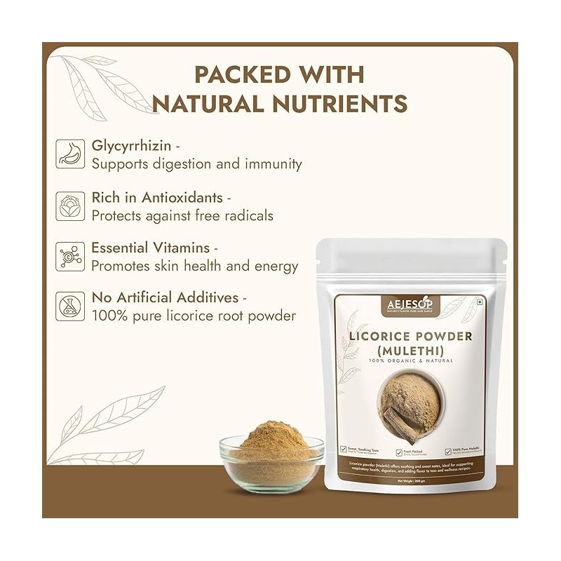 AEJESOP AEJESOP Licorice Root Powder, Raw Mulethi Powder,7oz(200g)