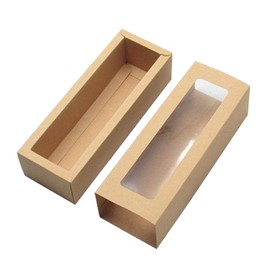 12 Pack Macarons Boxes Macaron Boxes Packaging,Brown Kraft Macaron Boxes Macaroon Boxes with Clear Display Window,Macarons Container or Packaging Boxes Mini Cupcakes Cookies Packaging Boxes (Brown)