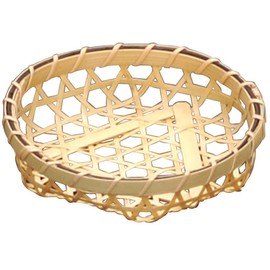 Yamasita Craft 18013760 White Bamboo Round Basket, Mini, Made in Japan