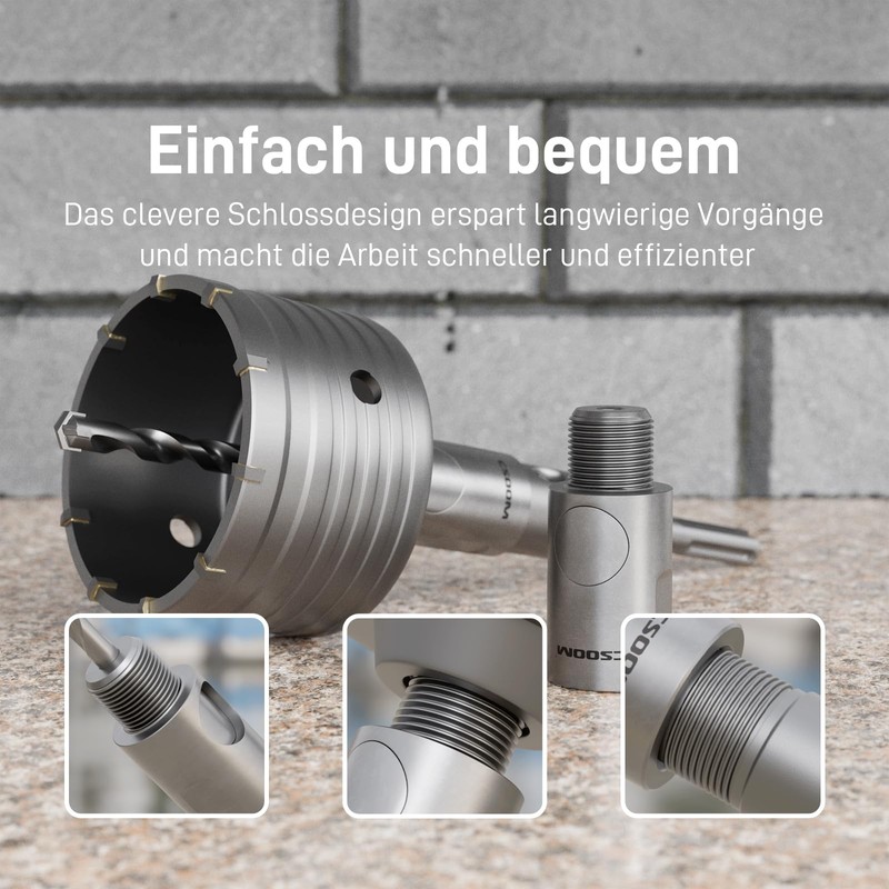 CSOOM Quick Change Drill Connection, Hollow Drill Bit, Concrete Hole