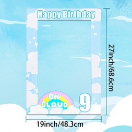 LaVenty On Cloud 9 Birthday Decoration On Cloud 9 Party Supplies On Cloud 9 Party Photo Booth Props Frame On Cloud 9 Photoshoot Props Selfie Props