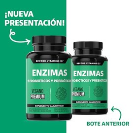 Enzimas Digestivas + Probióticos | Contiene 7 Enzimas Digestivas + Probióticos Lactobacillus acidophilus | Proteasa Lactasa Lipasa Bromelina Papaína |