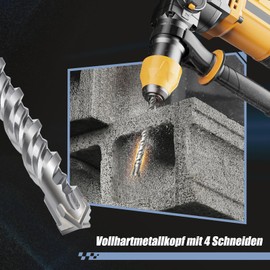 SDS Max Drill Bit 10 x 380 mm, Concrete Drill with 4 Carbide Cutting Edges and Double Helix, Hammer Drill Bit for Concrete, Stone, Natural Stone