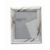8x10-inch Two-Tone Satin Silver-Plated Photo Frame Stands/Hangs both ways (Landscape
