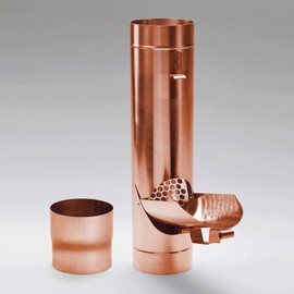 Downpipe Flap Copper with Strainer DN 80 Including Adaptor Rainwater Flap Rain Pipe Flap for Filling Rain Barrels and Smaller Rainwater Tanks.