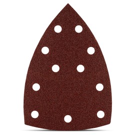 Prio sanding triangles │ 60 pieces │ 11 holes │ 105 x 152 mm │ 10 x 40 / 60 / 80 / 120 / 180 / 240 │ for multi-sanders │ sanding sheets │ triangular sanding pads │ sandpaper