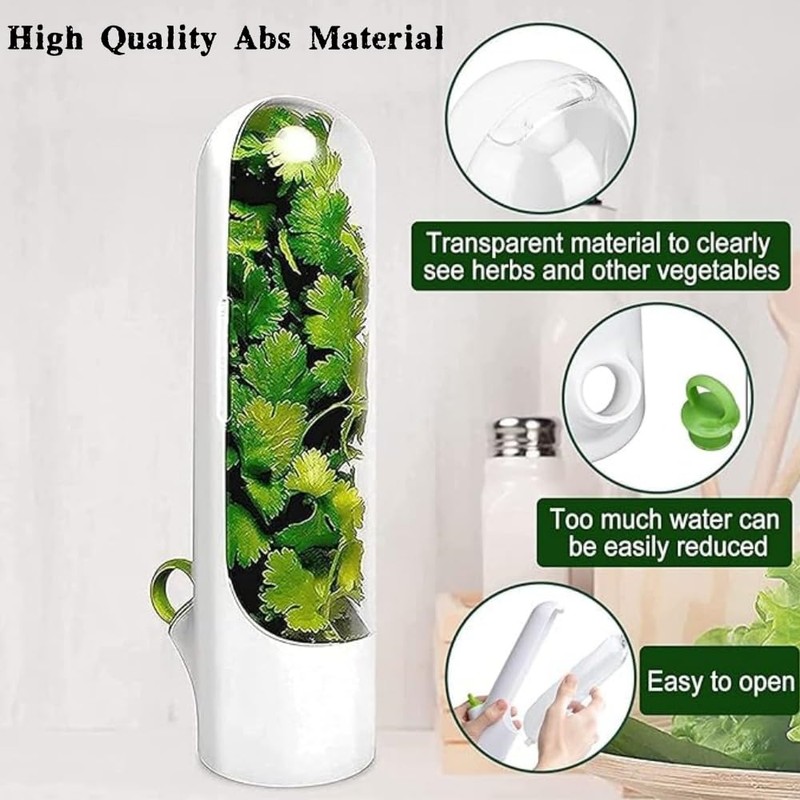 Jindizi 3 pcs Herb Keeper, Herb Saver for Refrigerator, Herb