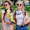 Honeydak 4 Pack Reusable Iced Coffee Cups with Lids and