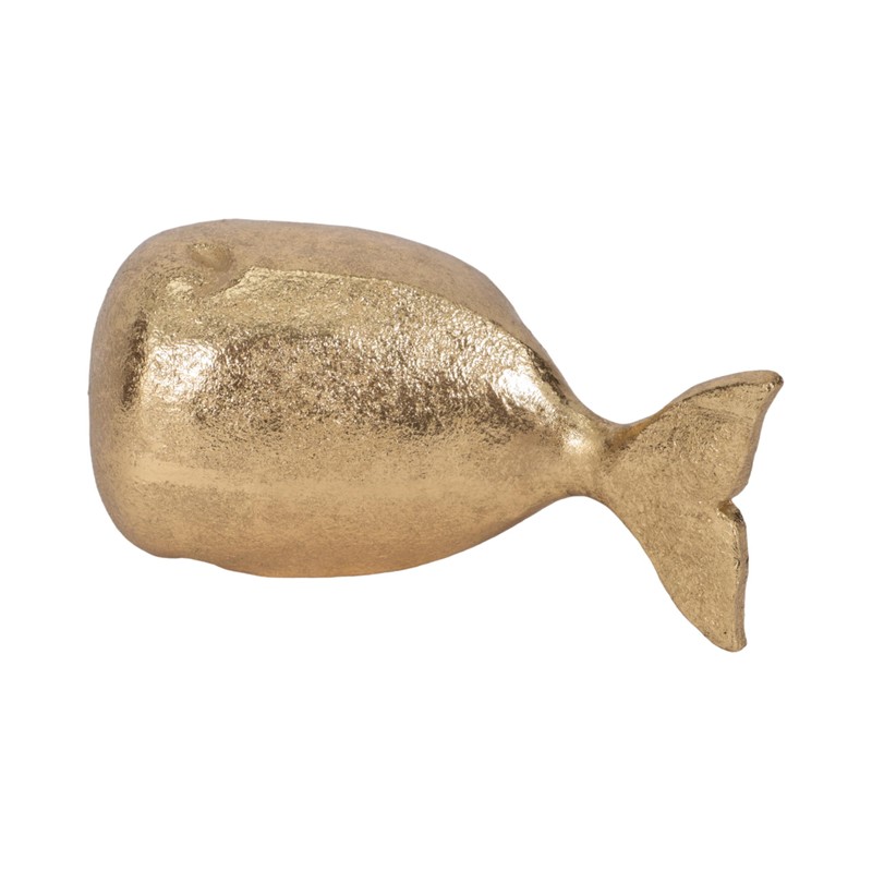 Sagebrook Home 8" Gold Polyresin Whale Figurine