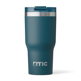 RTIC 20oz Essential Tumbler with Lid, Insulated, Stainless Steel, Metal, Double Wall Vacuum-Insulation, Ceramic Lined, Travel Cup for Iced Coffee, Tea, Hot and Cold Drink, Marine