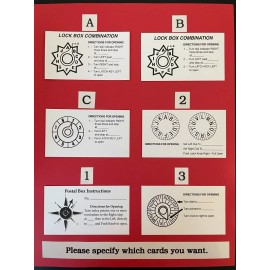 Post Office Box Door Combination Cards