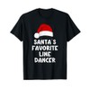 Christmas Santa's Favorite Line Dancer Funny Dancing Dance T-Shirt, black