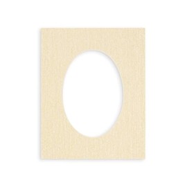 CountryArtHouse Fresh Linen Canvas Acid Free 8x10 Oval Picture Frame Mat with White Core Bevel Cut for 5x7 Pictures - Fits 8x10 Frame - Pack of 1 Matboard Show Kit with Acid Free Backing & Clear Bag