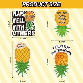 4 Pcs Upside Down Pineapple Magnet - Pineapple Decor Magnetic Stickers for Cruise Doors, Cabin，Refrigerators, and Cars