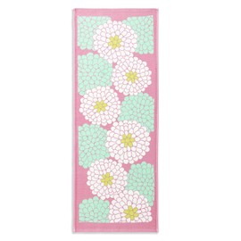 Towel Museum 23-5212090 Tenugui Towel, Made in Japan, Ofurobi, Chrysanthemum, Pink, 100% Cotton, Approx. 13.4 x 35.4 inches (34 x 90 cm)