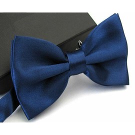 Unbranded New Tuxedo PreTied Navy Blue Bow Tie Satin Matching Adjustable Band  US SELLER