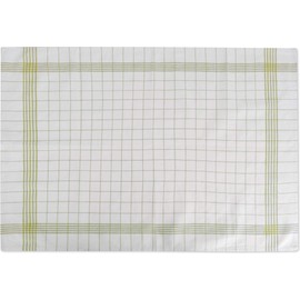 normani 10 x Tea Towels Made of Absorbent Half Linen – Kitchen Towels 55 x 75 cm Cotton Linen Mix Colour Yellow Checked Size 55 x 75 cm