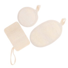 IWOWHERO Facial Body Loofah Scrub Pads Set 3pcs Exfoliating Travel Friendly Gentle Skin Cleansing